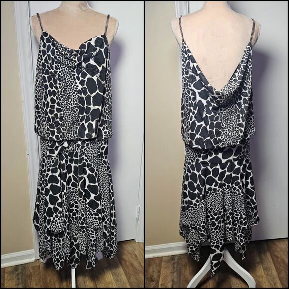 Lillie Rubin VTG Hankerchief Hem Drop Waist Dress Sz 10 Gatsby Flapper 20s Gala - Picture 1 of 8